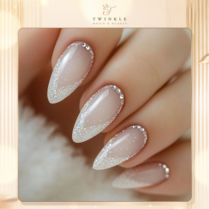 Simple bridal nail ideas, simple bridal nails, natural bridal nailsm, bridal nails for wedding day, twinkle nails & beauty