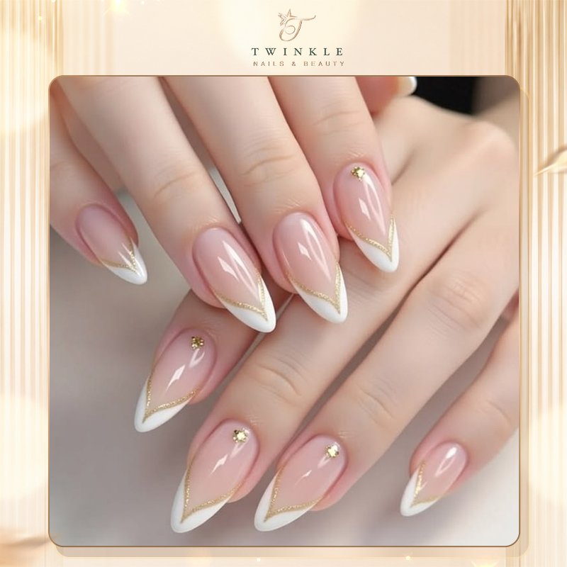 Simple bridal nail ideas, simple bridal nails, natural bridal nailsm, bridal nails for wedding day, twinkle nails & beauty