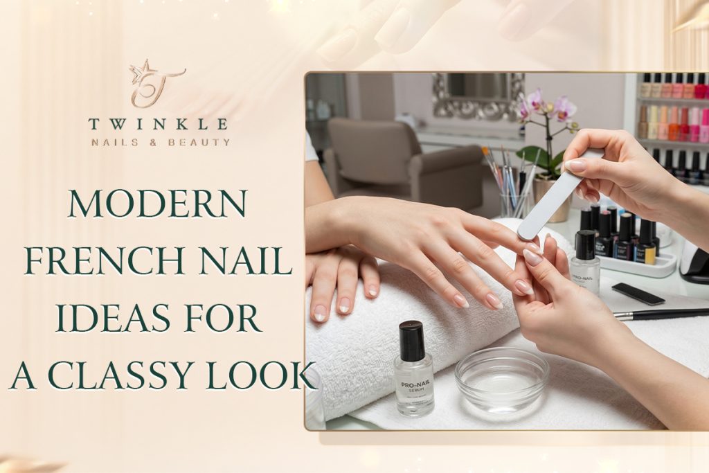 Modern French nail ideas, modern French manicure, classy French nail designs, French nails for short nails, twinkle nails